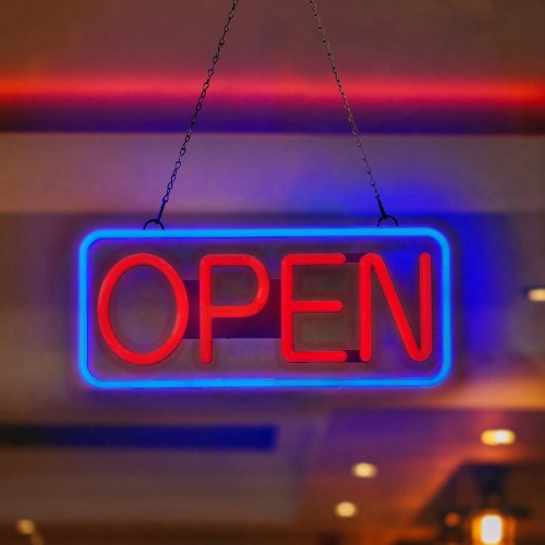 트렌마켓자체브랜드영업중 간판 OPEN 오픈 네온사인 카페 가게 개업선물