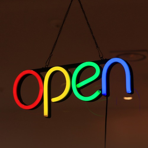 오픈간판 open LED 네온사인 영업중 카페 매장 홈바 조명